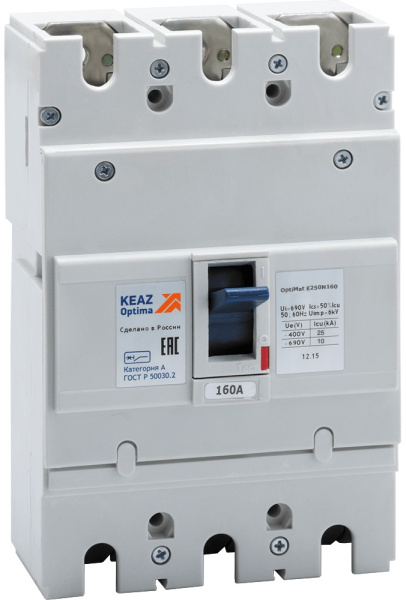 Изображение товара Автоматический выключатель 3P в литом корпусе КЭАЗ OptiMat E250 160А