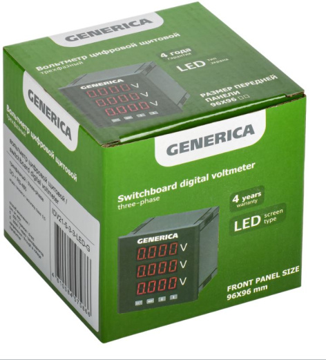 фото Вольтметр  GENERICA IDV21-5-3-3-LED-G