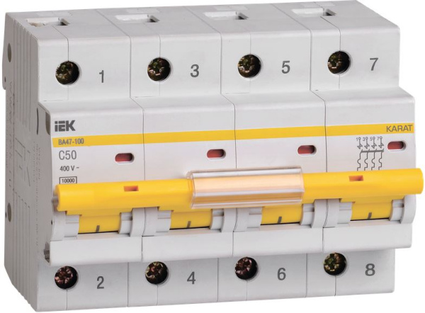 Изображение товара Автоматический выключатель IEK MVA40-4-050-C для защиты цепей