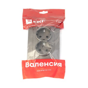 фото Накладка розетки двойной без заземления EKF ESR16-L-128-60