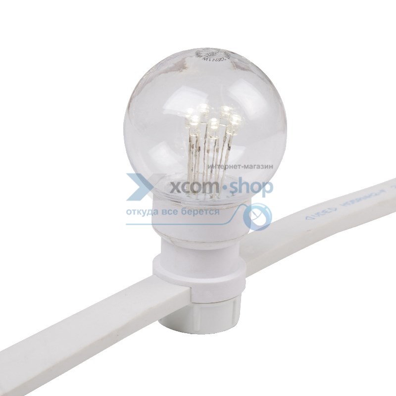 

Гирлянда NEON-NIGHT 331-306 LED Galaxy Bulb String 10м, белый каучук, 30 ламп*6 LED ТЕПЛО-БЕЛЫЕ, влагостойкая IP65, 331-306