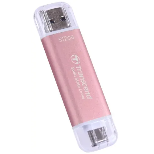 

Внешний SSD USB-C/USB-A Transcend TS512GESD310P 512GB, розовый, TS512GESD310P