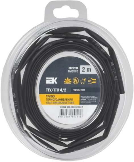 Изображение товара Трубка термоусадочная IEK UDR12-004-002-002-K02-T 2 м для электропроводки