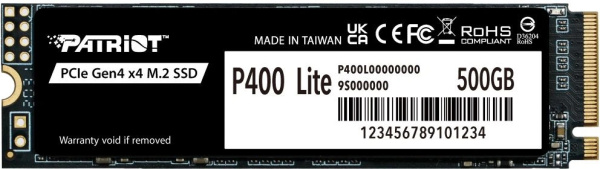 фото Накопитель SSD M.2 2280 Patriot Memory P400 Lite в Перми 500 ГБ