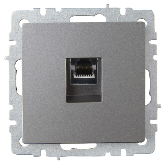 

Розетка компьютерная IEK BR-K10-2-K46 BRITE RJ45 кат.6 РК11-БрС Сталь, BR-K10-2-K46