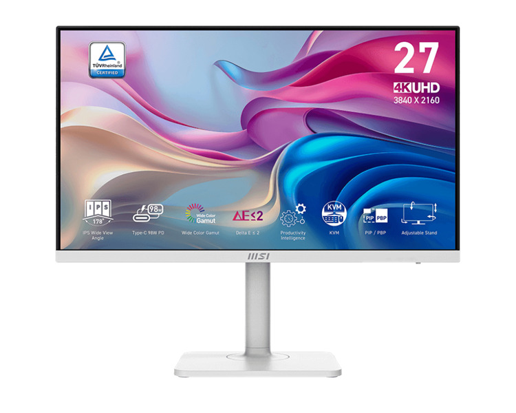 

Монитор 27" MSI Modern MD272UPHW 9S6-3PB19H-403 3840x2160, 16:9, IPS, 4ms, 1000:1, 100M:1, 400cd, 178/178, HDMI*2, DP, USB Type-C, Speaker, Tilt, Swiv, Modern MD272UPHW