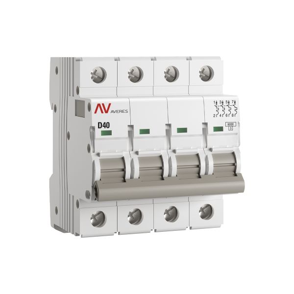 

Автоматический выключатель EKF mcb6-4-40D-av AV-6 4P 40A (D) 6kA AVERES, mcb6-4-40D-av