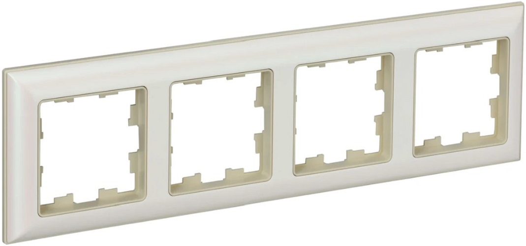 

Рамка четверная IEK BR-M42-12-1-K10 BRITE РУ-4-Бр Бежевый/Жемчужный, BR-M42-12-1-K10