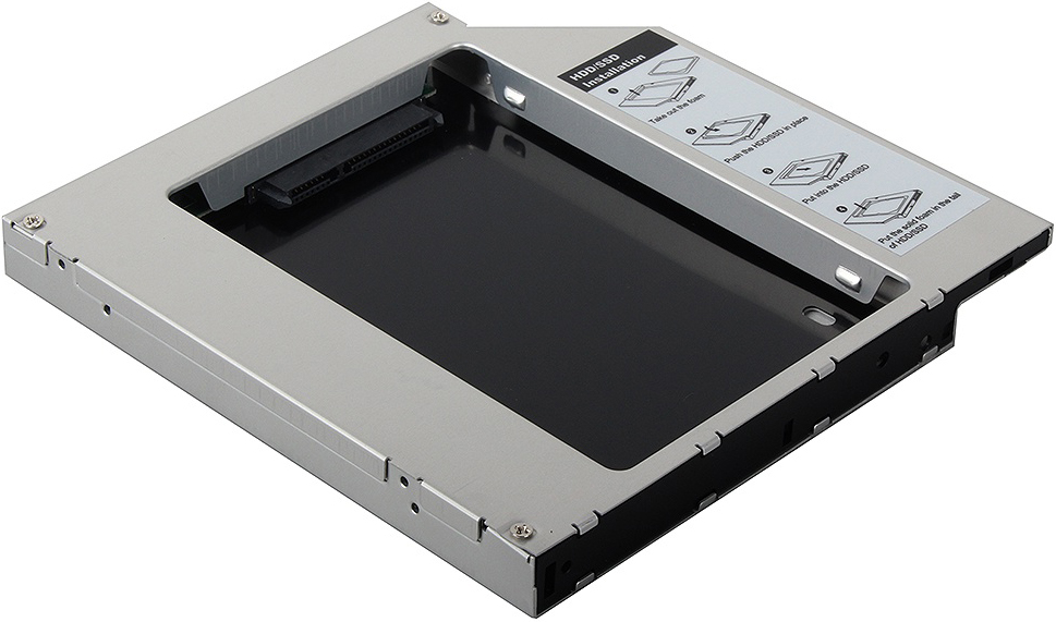 

Переходник AgeStar SSMR2S 2.5" Slim DVD-ROM SATA >> 2.5" HDD/SSD SATA (Сменный бокс для апгрейда ноутбуков SATA-SATA металл серебристый), SSMR2S