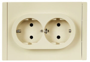 фото Розетка двухместная с заземлением  IEK FP-R21-16-1-K10