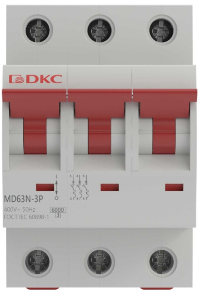 фото Автоматический выключатель модульный DKC MD63N-3PD63