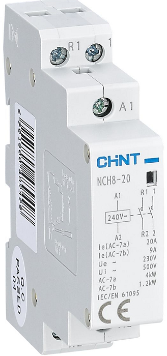 

Контактор модульный CHINT 256054 NCH8-20/20, 20А, 2НО, AC, 220/230в 50Гц (R), 256054