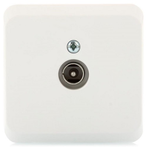 

Розетка Schneider Electric TVA-002B Этюд TV единственная 0,7дБ, наружная, IP20 (белая), TVA-002B