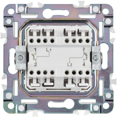 фото Выключатель двухклавишный с подсветкой  IEK SK-V20-2-10-K10 в Санкт-Петербургe