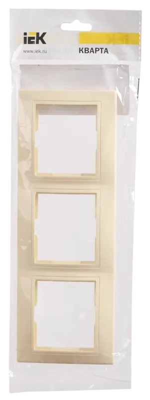 

Рамка IEK EMK30-K33-DM 3-м КВАРТА РГ-3-ККм горизонт. кремовая, EMK30-K33-DM