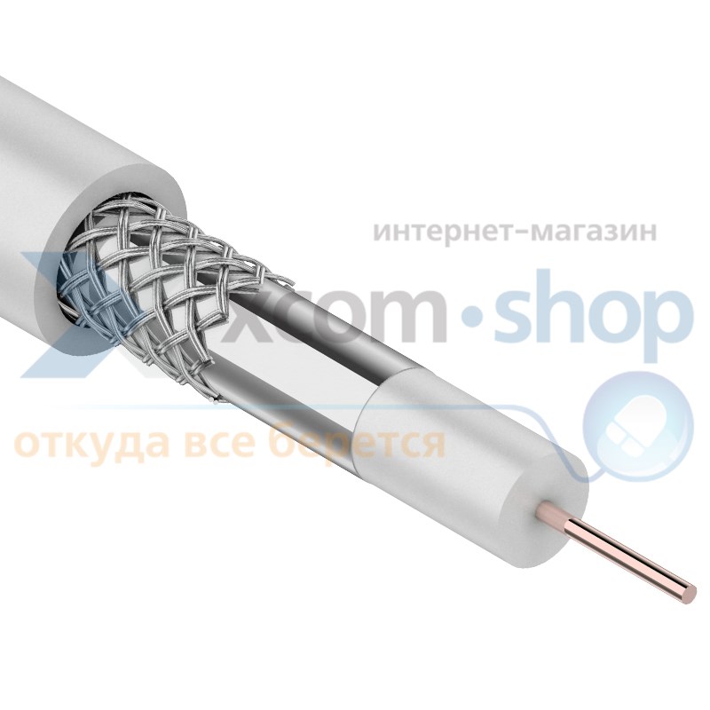 

Кабель Rexant 3С-2V, (48%), 75 Ом, 100м., белый 01-2611, 3С-2V, (48%), 75 Ом, 100м., белый