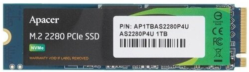 

Накопитель SSD M.2 2280 Apacer AP1TBAS2280P4U-1 AS2280P4U 1TB PCIe Gen3x4, NVMe, 3D NAND, R3500/W3000 Mb/s, MTBF 1.8M, Retail, AP1TBAS2280P4U-1