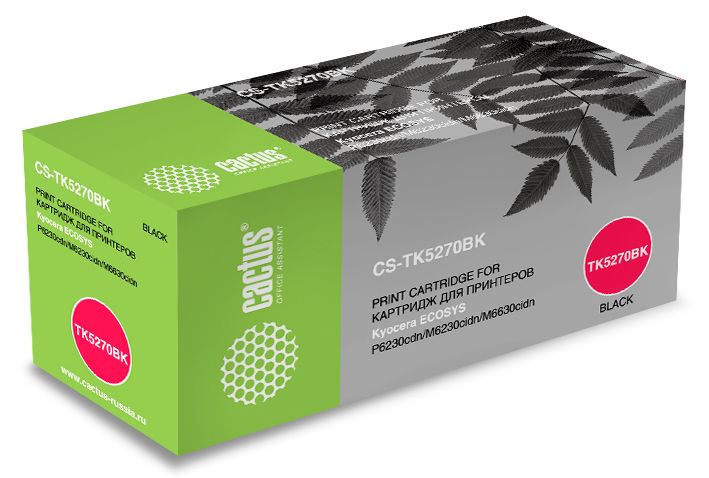 Картридж черный Cactus CS-TK5270BK для Kyocera Ecosys P6230cdn/M6230cidn/M6630cidn 8000стр.