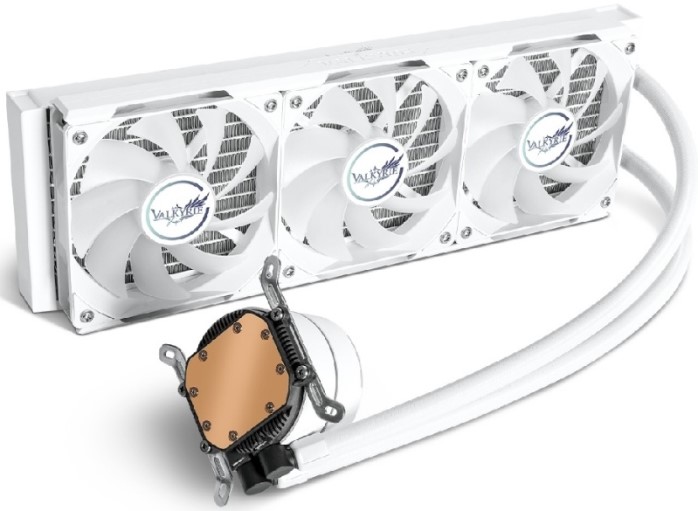 

Система охлаждения жидкостная Valkyrie A360 ARGB White LGA115x/2011/1200/1700/AM4/AM5 (3*120mm, 800-1800rpm, 80CFM, 32.2dBa, 280W TDP), A360 ARGB White
