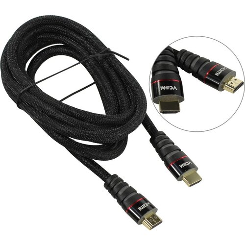 

Кабель интерфейсный HDMI-HDMI VCOM CG526S-B-3M 19M/M ver. 2.0 черные коннекторы, 3м, CG526S-B-3M