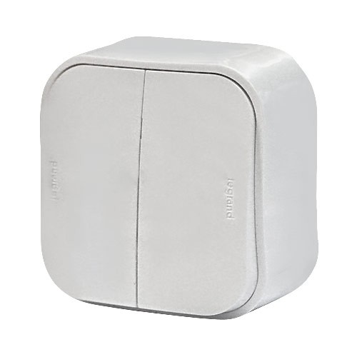 

Выключатель Legrand 782202 двухклавишный, наружный,10А, IP20 (белый), 782202