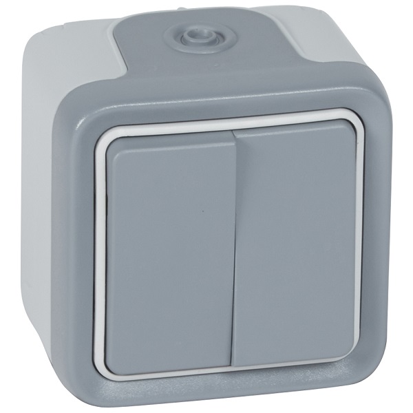 

Переключатель Legrand 069715 Программа Plexo - двухклавишный, на 2 направления, 10 AX, 250 В, серый, 069715