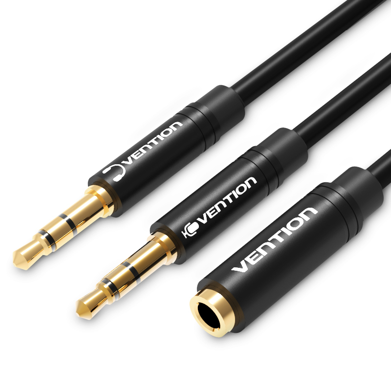 

Переходник Vention BBDBF разветвитель гибкий Jack 3.5 mm F 4 pin/Jack 3.5 mm M x 2 - 1м, BBDBF