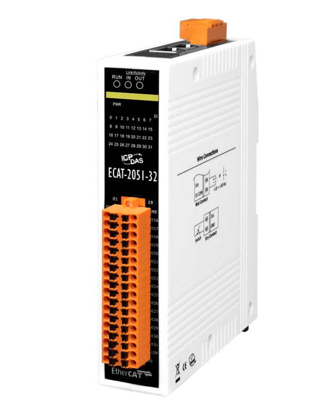 

Модуль ICP DAS ECAT-2051-32 EtherCAT Slave I/O Module with Isolated 32-ch Digital Inputs (RoHS), ECAT-2051-32
