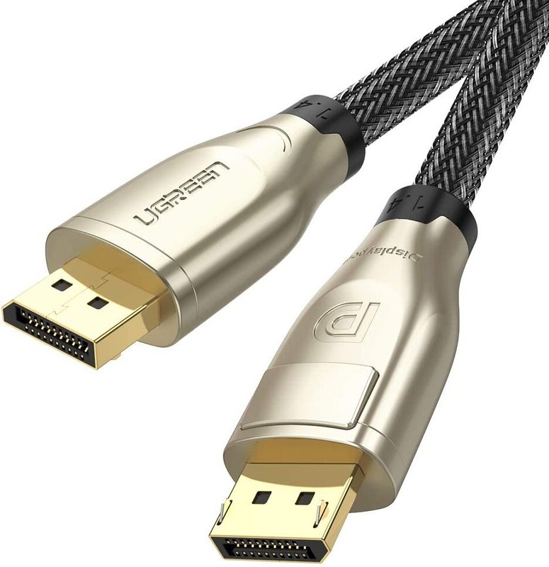 

Кабель интерфейсный DisplayPort- DisplayPort UGREEN 60842 1.4 M/M zinc alloy shell в оплетке, 1 м, черный, 60842
