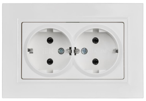 фото Розетка двухместная с заземлением  IEK BR-R27-16-K01-F в Санкт-Петербургe