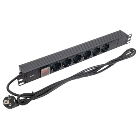 фото Блок розеток 19", 6 розеток EKF TRC-HPD-LS-16A-6SH-2MSH в Уфе