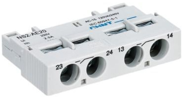 Изображение товара Контакт дополнительный CHINT NS2-AE20 поперечный накладной