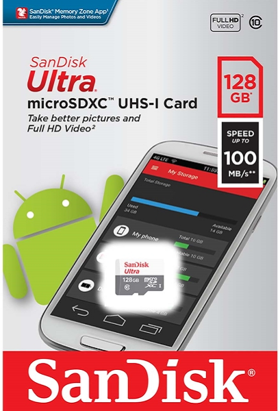 

Карта памяти 128GB SanDisk SDSQUNR-128G-GN6MN microSDXC UHS-I, SDSQUNR-128G-GN6MN