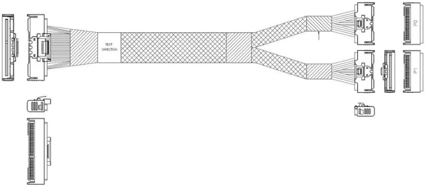 

Кабель Luxshare L285MM007-SD-R MCIO x16 124P (STRAIGHT TYPE) -TO- 2*MCIO x8 74P (STRAIGHT TYPE) , 85 Ohm, L:80cm, L285MM007-SD-R