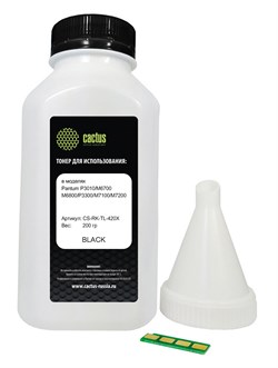 

Тонер Cactus CS-RK-TL-420X черный флакон 200гр. (в компл.:чип) Pantum P3010/M6700/M6800/P3300/M7100, CS-RK-TL-420X
