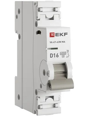 

Автоматический выключатель EKF M63MA6116D ВА 47-63N MA 1P 16А (D) 6кА без тепл. расцепит. PROXIMA, M63MA6116D