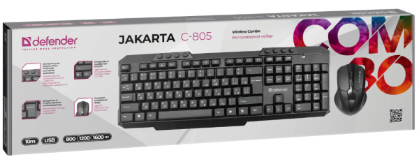 фото Клавиатура и мышь Wireless Defender Jakarta C-805 в Уфе