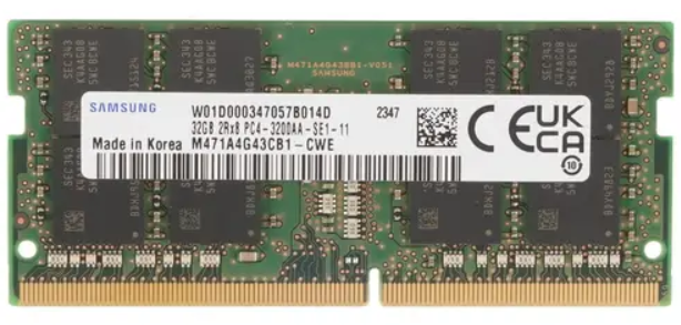 

Модуль памяти SODIMM DDR5 32GB Samsung M471A4G43CB1-CWE PC4-25600 3200MHz CL22 1.2V, M471A4G43CB1-CWE
