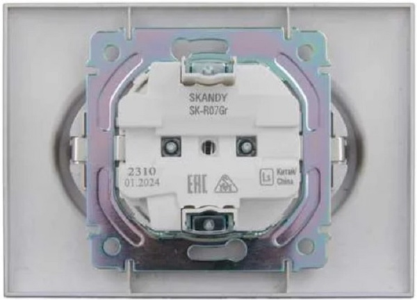 фото Розетка двухместная с заземлением в сборе IEK SK-R24-16-K03-F в Казани