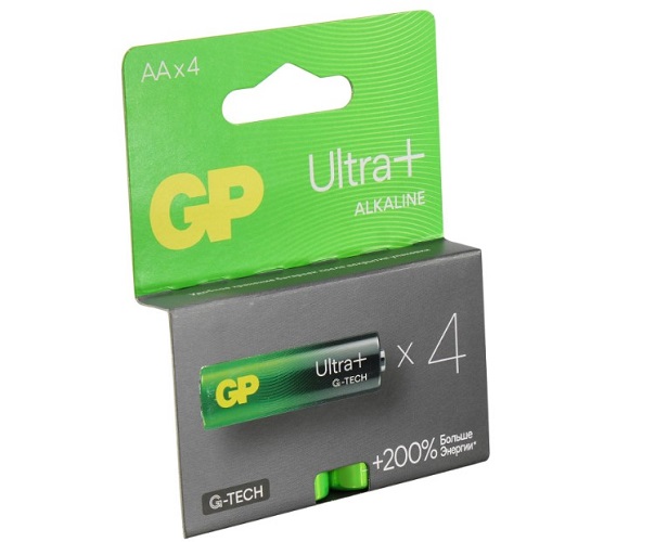 

Батарейка GP Ultra Plus Alkaline 15AUPA21-2CRSB4 1.5V, 4шт, size AA, щелочная, Ultra Plus Alkaline