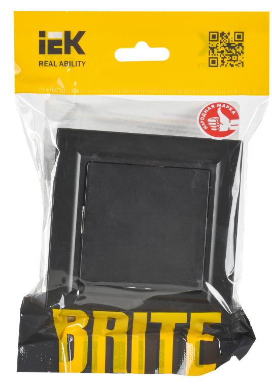 

Выключатель одноклавишный в сборе IEK BR-V10-0-10-K02-F BRITE 10А ВСР10-1-0-БрЧ Черный, BR-V10-0-10-K02-F