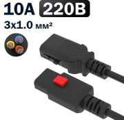 фото Кабель питания Filum FL-PC-C13F/C14F-C1-1.8-BK