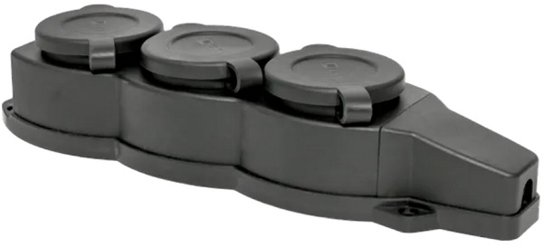 

Колодка удлинителя EKF RPS-015-16-230-44 трехместная с защитными крышками каучуковая 230В 2P+PE 16A IP44 Марс, RPS-015-16-230-44