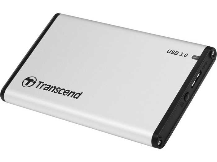 

Внешний корпус для HDD SATA 2.5” Transcend TS0GSJ25S3 USB3.0 серебристый, TS0GSJ25S3