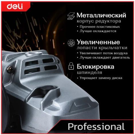 фото Шлифовальная машина угловая Deli DE-JM180-1E в Челябинске
