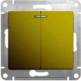 

Выключатель Schneider Electric GSL001053 GLOSSA 2-клавишный с подсветкой сх.5а (фисташковый), GSL001053