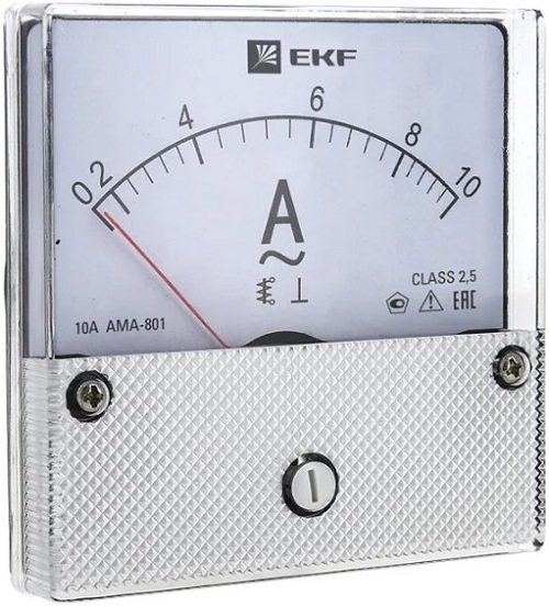 

Амперметр EKF ama-801-400 AMA-801 аналоговый на панель (80х80) круглый вырез 400А трансф. подкл., ama-801-400