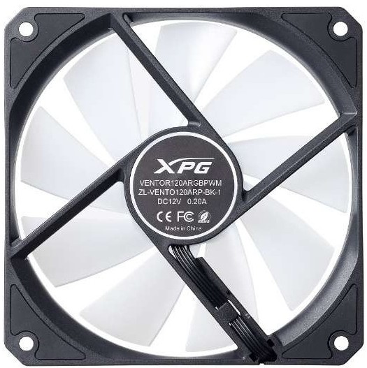 

Вентилятор для корпуса ADATA XPG VENTO R 120 ARGB PWM 120x120mm, 300-1600rpm, 65CFM, 32dBa, ARGB, 4-pin PWM, black (3-pack), VENTO R 120 ARGB PWM