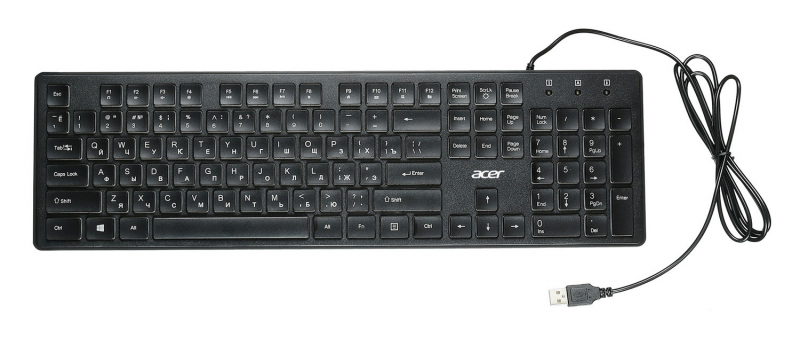 

Клавиатура Acer OKW020 ZL.KBDEE.001 черный USB slim, OKW020