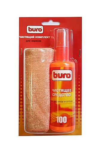 

Набор для чистки Buro BU-S/MF микрофибра 25 х 25 мм + спрей для экранов и оптики 100 мл, BU-S/MF
